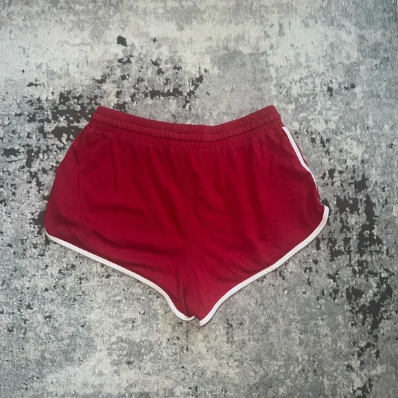 Forever 21 Red and White Athletic drawstring short shorts, size Small - Picture 5 of 6